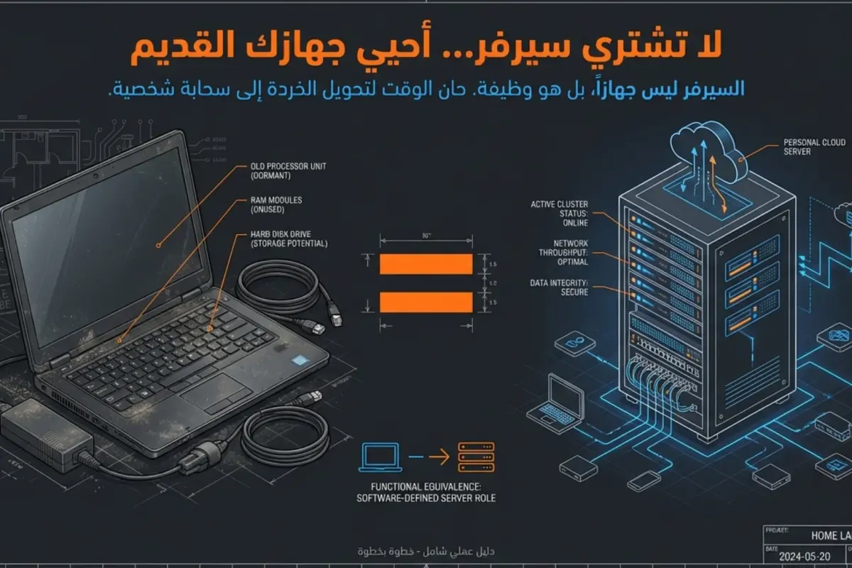 تحويل أجهزة الابتوب القديمة إلى خوادم منزلية (Servers) فعالة بدلاً من الاستغناء عنها.